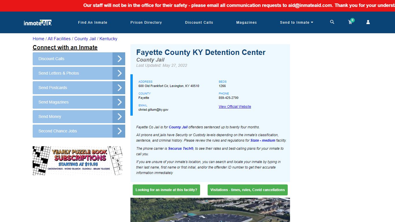 Fayette County KY Detention Center - Inmate Locator ...